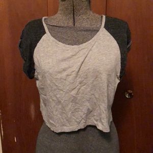Ambiance Apparel black and grey cropped tee